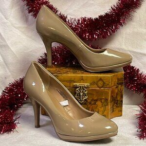 Merona Beige patent leather Stiletto Platforms